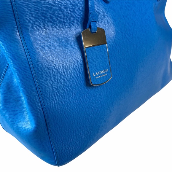 LRL Ralph Lauren ♔ Newbury Double Zip Large Leather Satchel Handbag ♔ Pacific - Picture 2 of 16